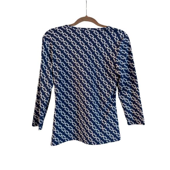 J. McLaughlin Women’s 3/4 Sleeve Signature Tee Shirt Blue Size Small NWOT - Picture 4 of 7